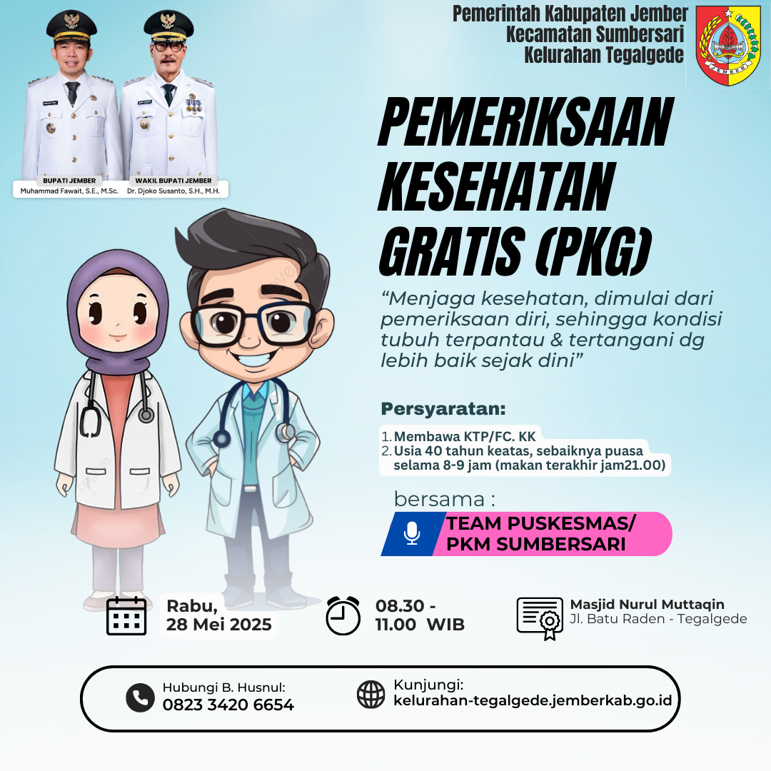 Pemeriksaan Kesehatan Gratis (PKG) di Tegalgede