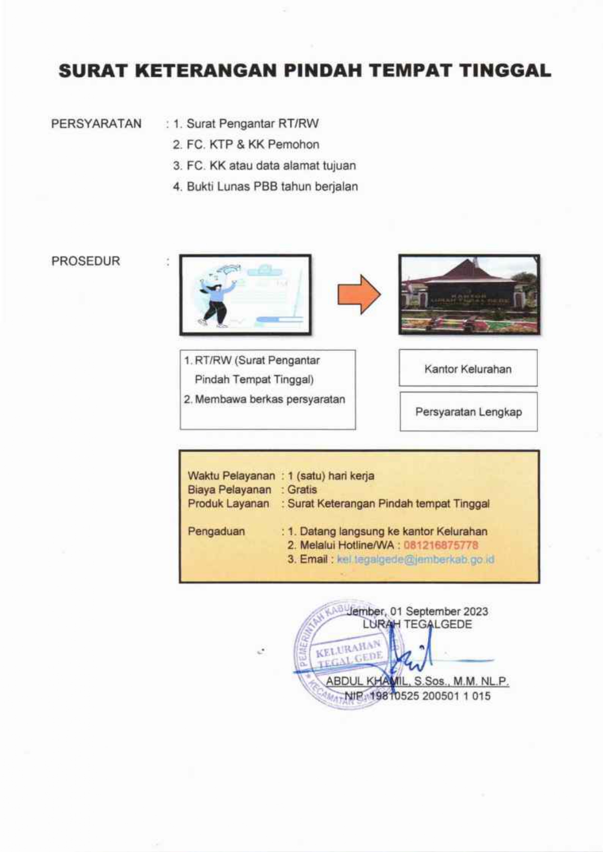 PERSYARATAN DAN PROSEDUR PENGAJUAN SURAT PINDAH TEMPAT TINGGAL