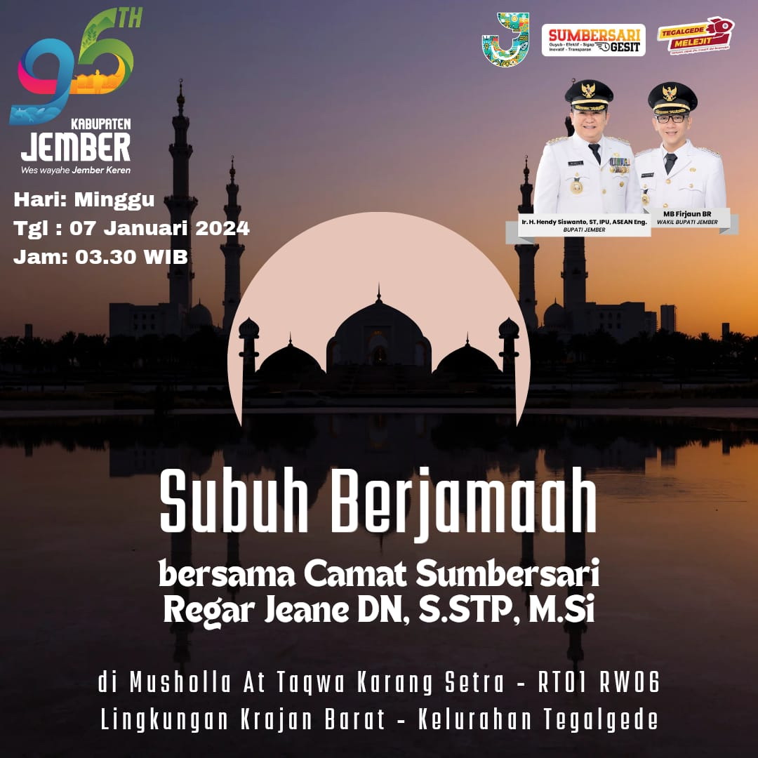 Sholat Subuh Berjamaah bersama Camat Sumbersari