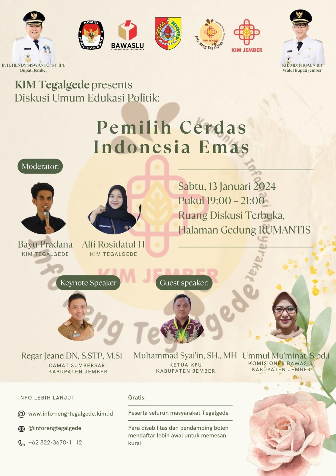 Diskusi Umum Edukasi Politik: Pemilih Cerdas Indonesia Emas