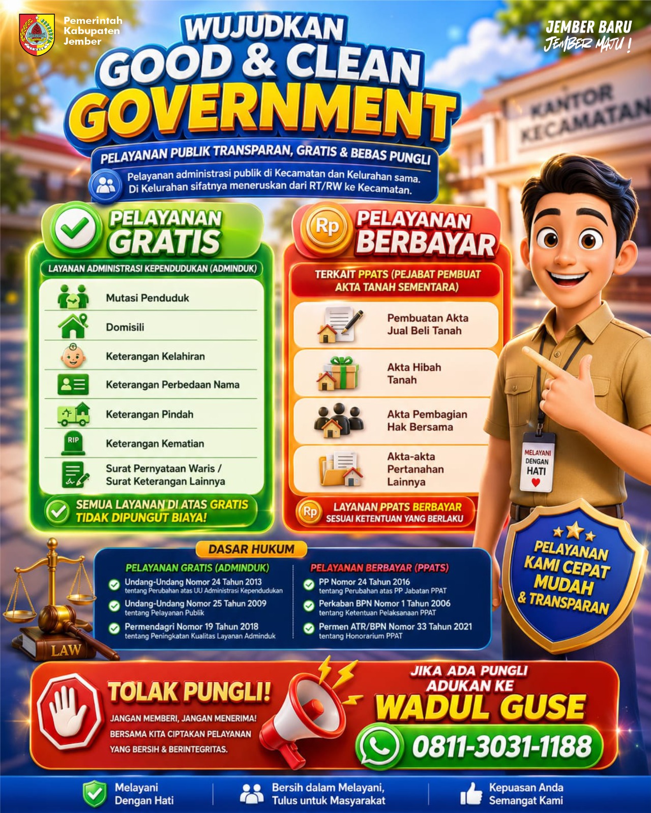Pelayanan administrasi publik kecamatan kelurahan gratis