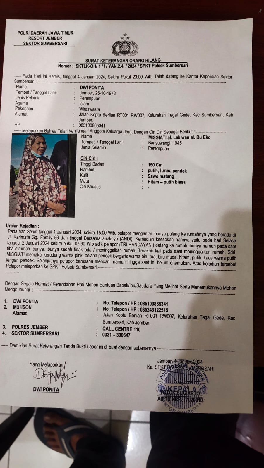 ORANG HILANG