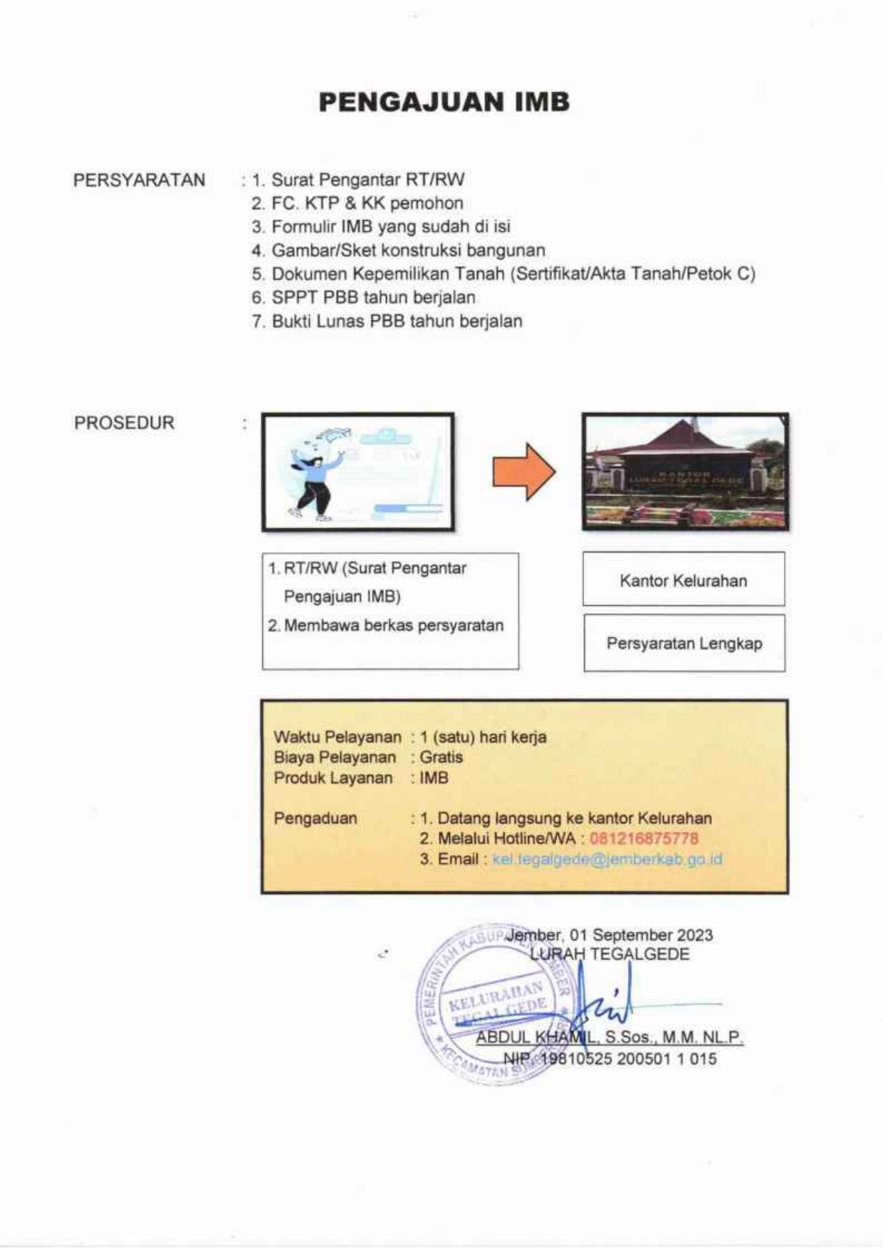 PERSYARATAN DAN PROSEDUR PENGAJUAN IMB